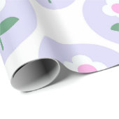 レトロデイジーパープル10代の誕生日マザーズベビー ラッピングペーパー (ロールコーナー)