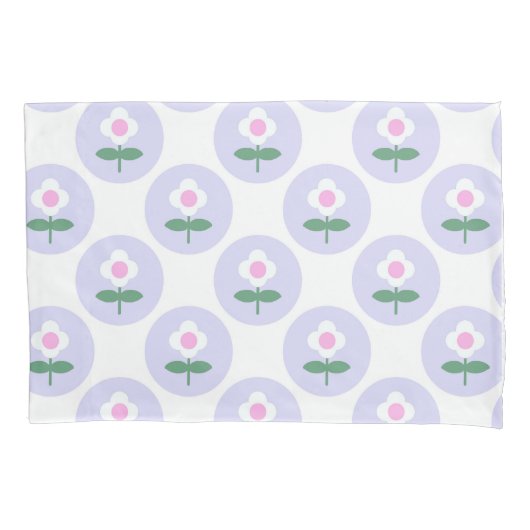 レトロデイジーパープル10代の誕生日マザーズベビー 枕カバー (正面)
