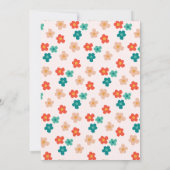 レトロデイジーピンクガールズバースデーパーティー招待状 招待状 (裏面)