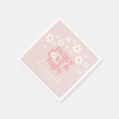 レトロデイジーピンクボホピースラブベビーシャワー スタンダードカクテルナプキン (角)