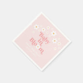 レトロデイジーピンクボホベビーシャワー スタンダードカクテルナプキン (角)