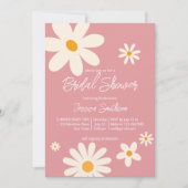 レトロデイジーピンクボホ砂漠ピンクブライダルシャワー 招待状 (正面)