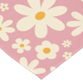 レトロデイジーピンクボホ砂漠ピンク ショートテーブルランナー (コーナー)