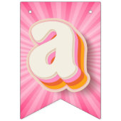 レトロデイジーピンク日が差すことハッピー1stバースデーバーン バンティングフラッグ (第2の旗)