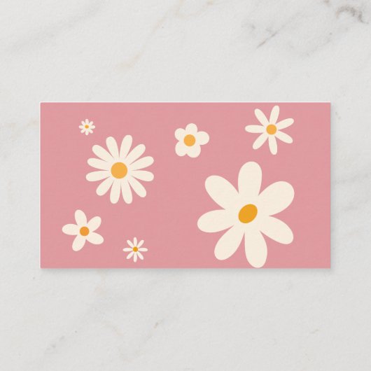 レトロデイジーピンク砂漠の赤ちゃんシャワーブリクエスト エンクロージャーカード (裏面)