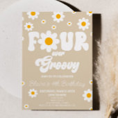レトロデイジーフォーエバーグルーヴィー4th誕生日パーティー 招待状