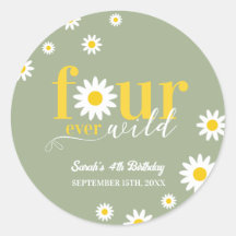 レトロデイジーフォーエバーワイルドセージ緑4歳の誕生日