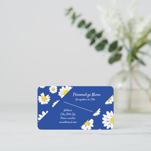 レトロデイジーフラワーガーデンフローラテーマ 名刺 (スタンド正面)