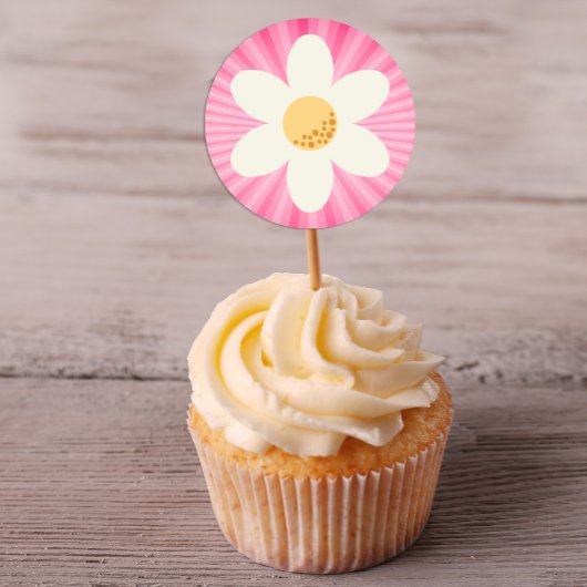 レトロデイジーフラワーシール | Groovy 70s Boho Flora ラウンドシール