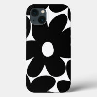 レトロデイジーフラワーズイン白黒#1 #floral 