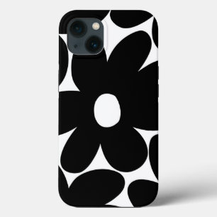 レトロデイジーフラワーズイン白黒#1 #floral  iPhone 13ケース