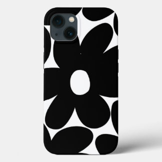 レトロデイジーフラワーズイン白黒#1 #floral  iPhone 13ケース