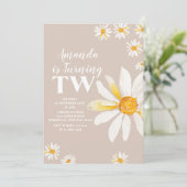 レトロデイジーフラワーズセカンドバースデーパーティー 招待状 (スタンド正面)