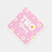 レトロデイジーフラワーツーグルーヴィー2番目の誕生日パーティー スタンダードランチョンナプキン (角)