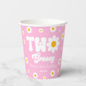 レトロデイジーフラワーツーグルーヴィー2番目の誕生日パーティー 紙コップ (裏面)