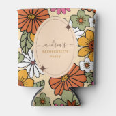 レトロデイジーフローラヒッピーGroovy 70sバチェロレッテ 缶クーラー (正面)