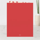 レトロデイジーフローラルパターンレッド&クリーム カード (裏面)