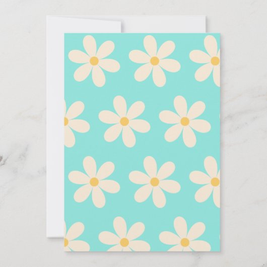 レトロデイジーフローラ子供の誕生日 招待状 (裏面)