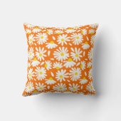 レトロデイジーフローラ:オレンジ色ヴィンテージ。 クッション (裏面)