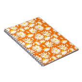 レトロデイジーフローラ：オレンジ色ヴィンテージ。 ノートブック (右側)