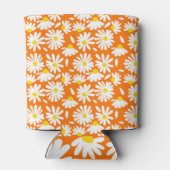 レトロデイジーフローラ：オレンジ色ヴィンテージ。 缶クーラー (裏面)