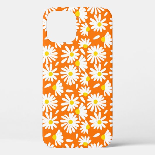 レトロデイジーフローラ：オレンジ色ヴィンテージ。 Case-Mate iPhoneケース (裏面)