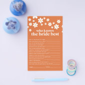 レトロデイジーブライダルシャワーゲームフライヤー チラシ (シングル)