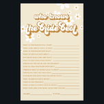 レトロデイジーブライダルシャワーゲームフライヤー チラシ<br><div class="desc">花嫁のブライダルシャワーゲーム最高のを知っている。レトロデイジーデザイン。</div>