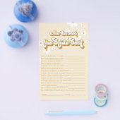 レトロデイジーブライダルシャワーゲームフライヤー チラシ (シングル)