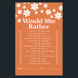 レトロデイジーブライダルシャワーゲームフライヤー チラシ<br><div class="desc">花嫁の最高のブライダルを知って"彼女はむしろ"シャワーゲーム。レトロデイジーデザイン。</div>