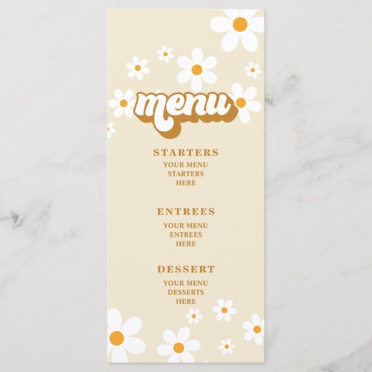 レトロデイジーブライダルシャワーメニュー メニュー (正面)