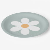 レトロデイジーブルー紙プレート ペーパープレート (アングル)