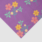 レトロデイジーブーケパターンin紫 薄葉紙 (詳細)