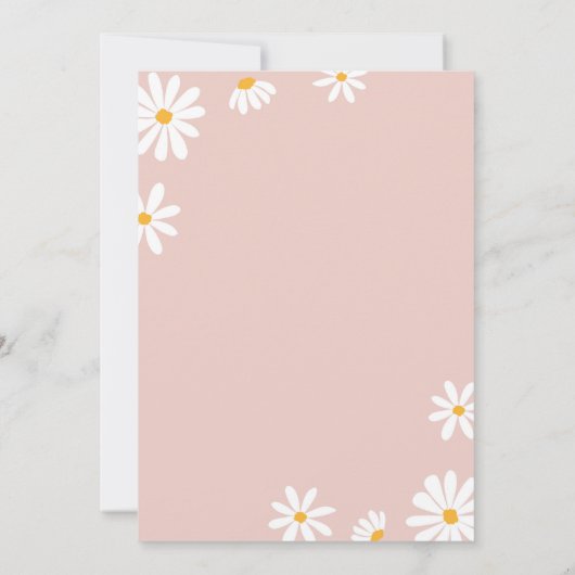 レトロデイジーベビーシャワー招待状 招待状 (裏面)