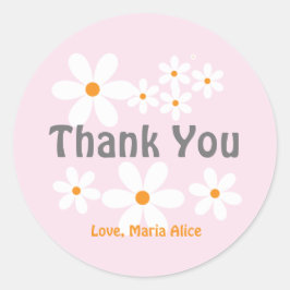 レトロデイジーボホフローラ誕生日感謝していユー ラウンドシール