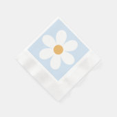 レトロデイジーボホブルー 縁ありカクテルナプキン (角)