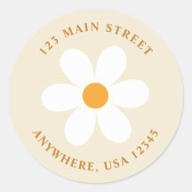 レトロデイジーボー差出人住所ラベル