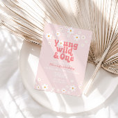 レトロデイジーヤングワイルドワンフローラ1st誕生日 招待状