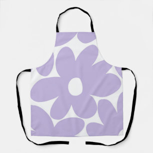 レトロデイジーラベンダーの花#1 #floral #art エプロン