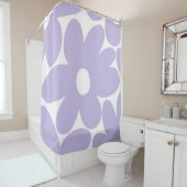 レトロデイジーラベンダーの花#1 #floral #art シャワーカーテン (インサイチュ)