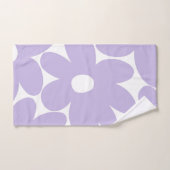 レトロデイジーラベンダーの花#1 #floral #art バスタオルセット (ハンドタオル)