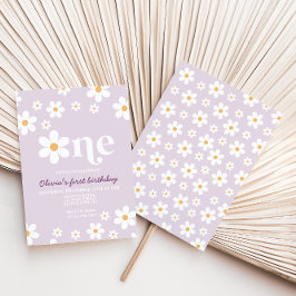 レトロデイジーワンフローラ1st誕生日 招待状