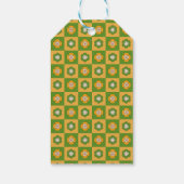 レトロデイジー市松模様にフローラグリーンサンキュー ギフトタグ (裏面)