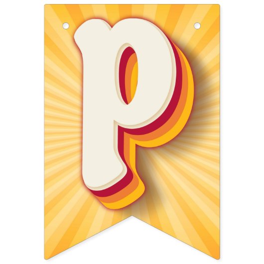 レトロデイジー日が差すことイエローファースト誕生日バナー | バンティングフラッグ (第3の旗)