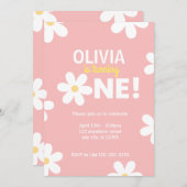 レトロデイジー最初のバースデーパーティ招待状 招待状 (正面/裏面)