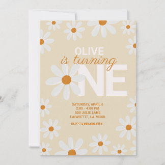 レトロデイジー最初のバースデーパーティ招待状 招待状