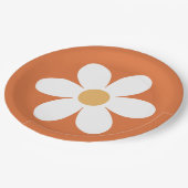 レトロデイジー焼オレンジボホ ペーパープレート (アングル)