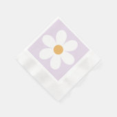 レトロデイジー薄紫ボー 縁ありカクテルナプキン (角)