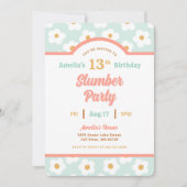 レトロデイジー誕生日スランバーパーティー 招待状 (正面)