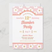 レトロデイジー誕生日スランバーパーティー 招待状 (正面)